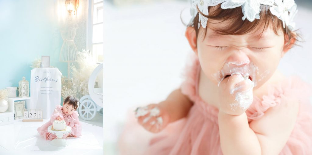1歳記念に大人気のスマッシュケーキ撮影&ミルクバス撮影♡両方が叶う|栃木県小山市にある宇都宮市・栃木市・佐野市・古河市・結城・真岡市・久喜市からも近いライフスタジオ小山店