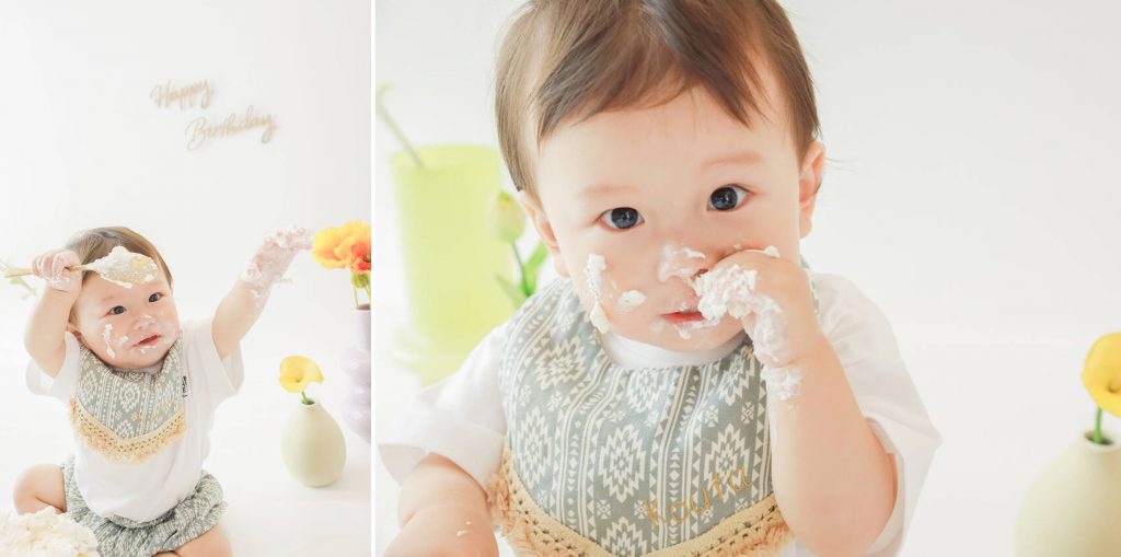 1歳記念に大人気のスマッシュケーキ撮影&ミルクバス撮影♡両方が叶う|栃木県小山市にある宇都宮市・栃木市・佐野市・古河市・結城・真岡市・久喜市からも近いライフスタジオ小山店